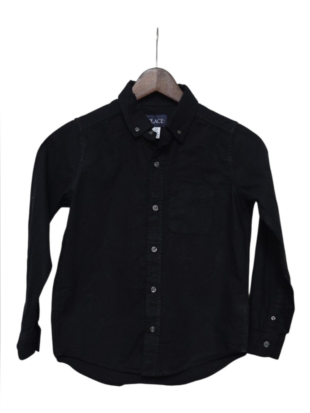 The Children's Place Black Long-Sleeve Button-Down Boys Shirt